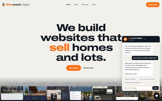 The AI chatbot on siteworkdigital.ai